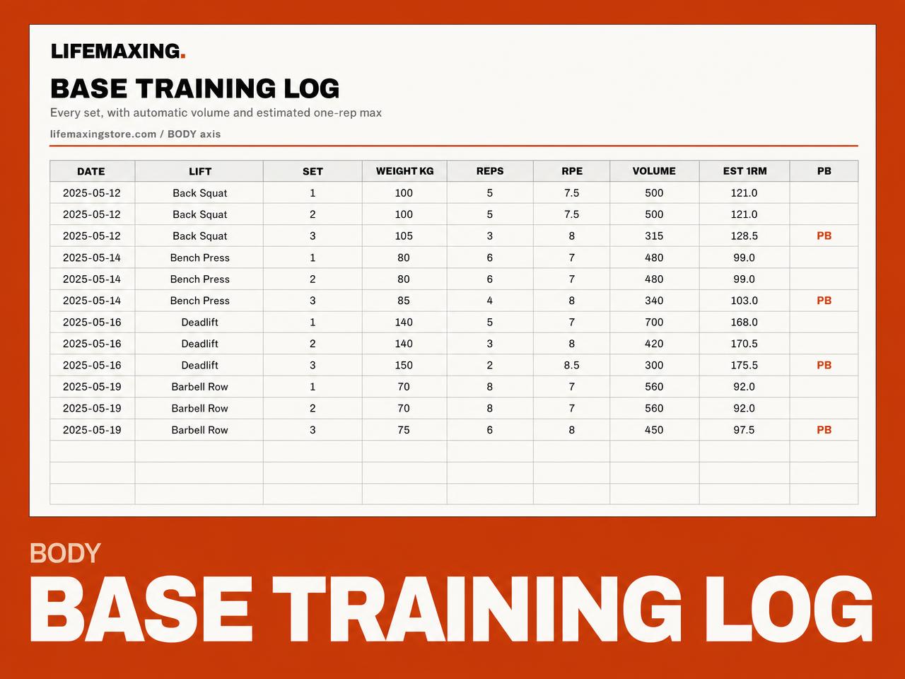 Base Training Log product photograph
