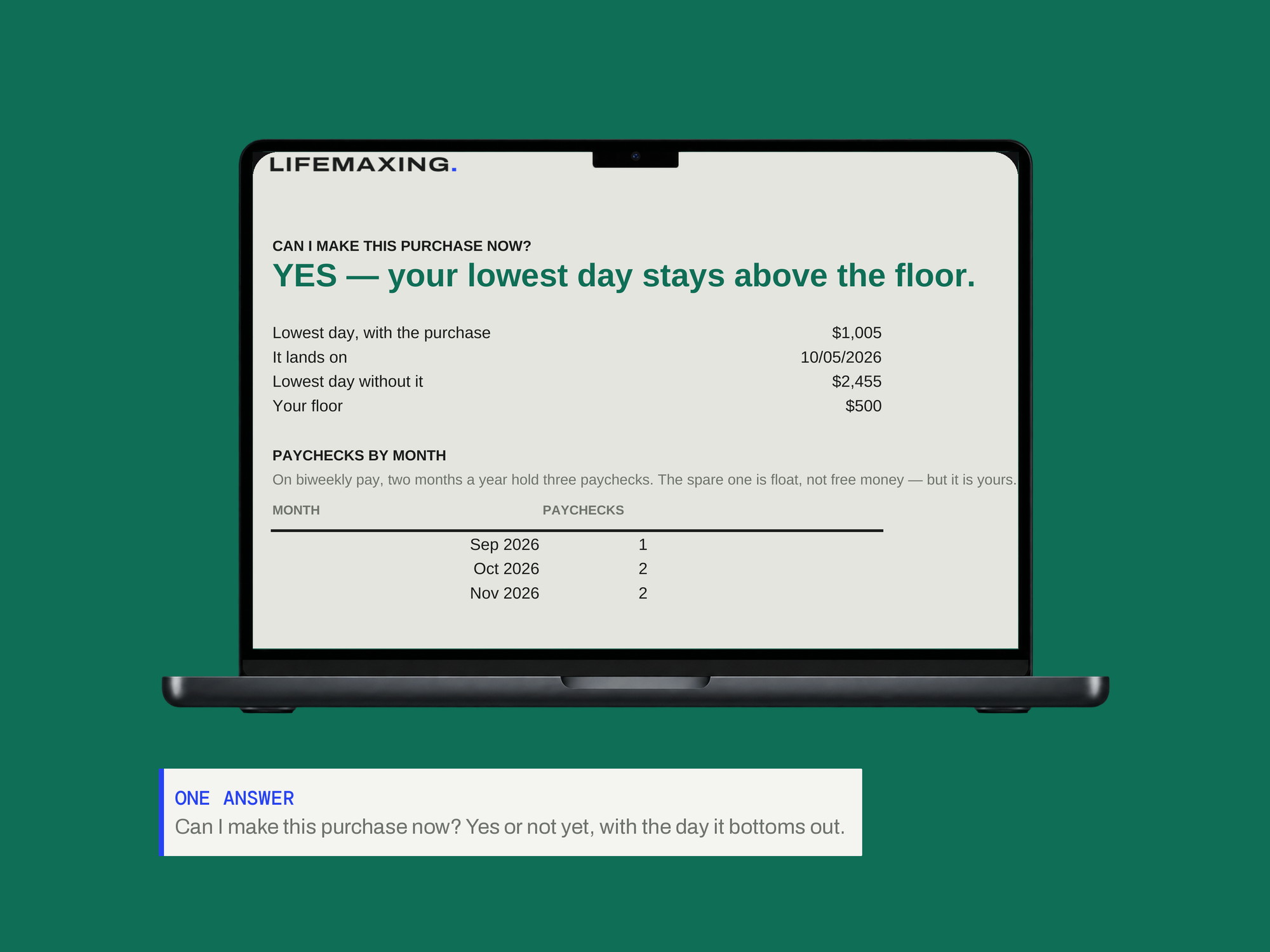 Cash-Flow Forecaster — ONE ANSWER