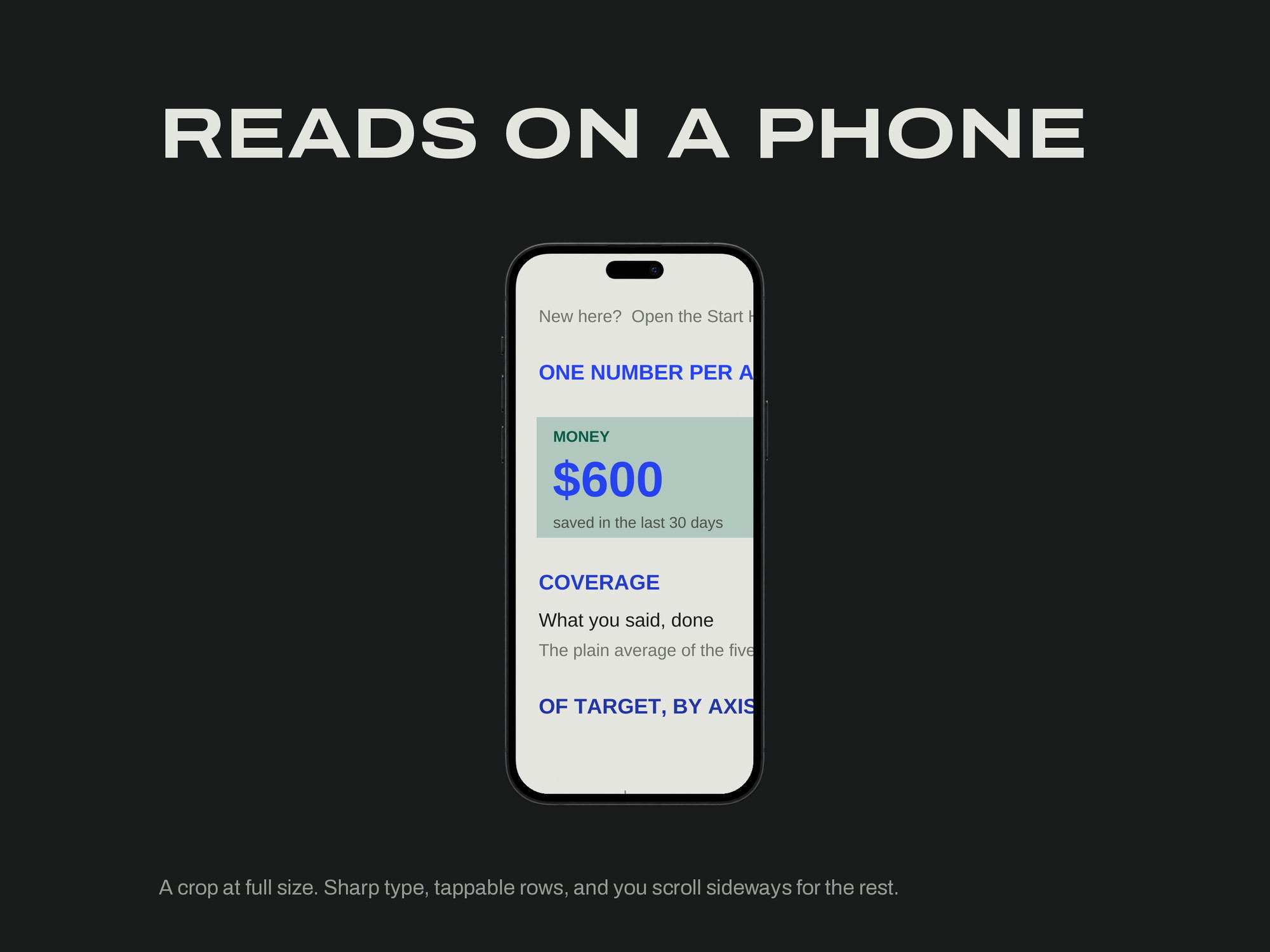 Life Operating System — READS ON A PHONE