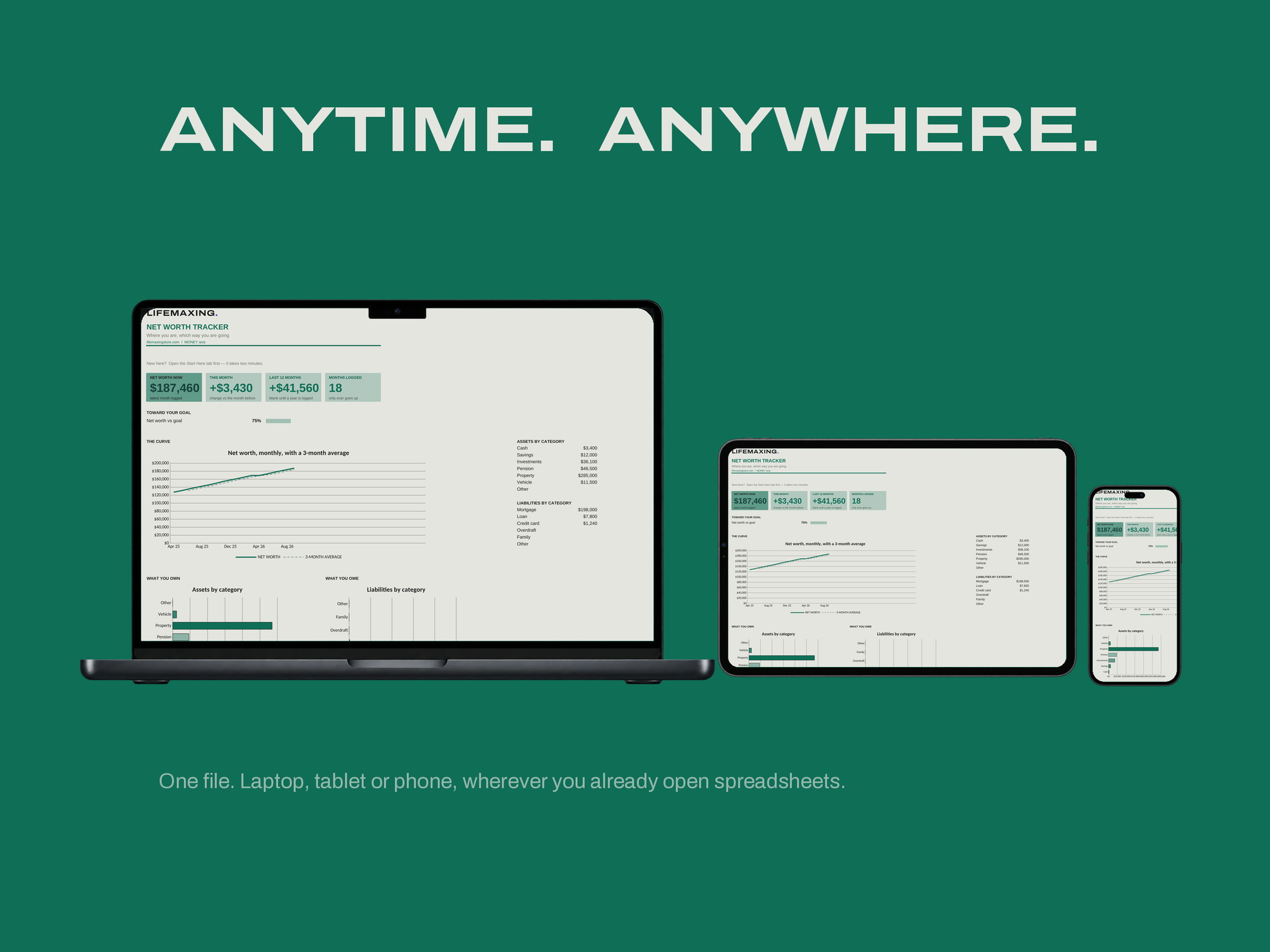 Net Worth Tracker — ANYTIME. ANYWHERE.