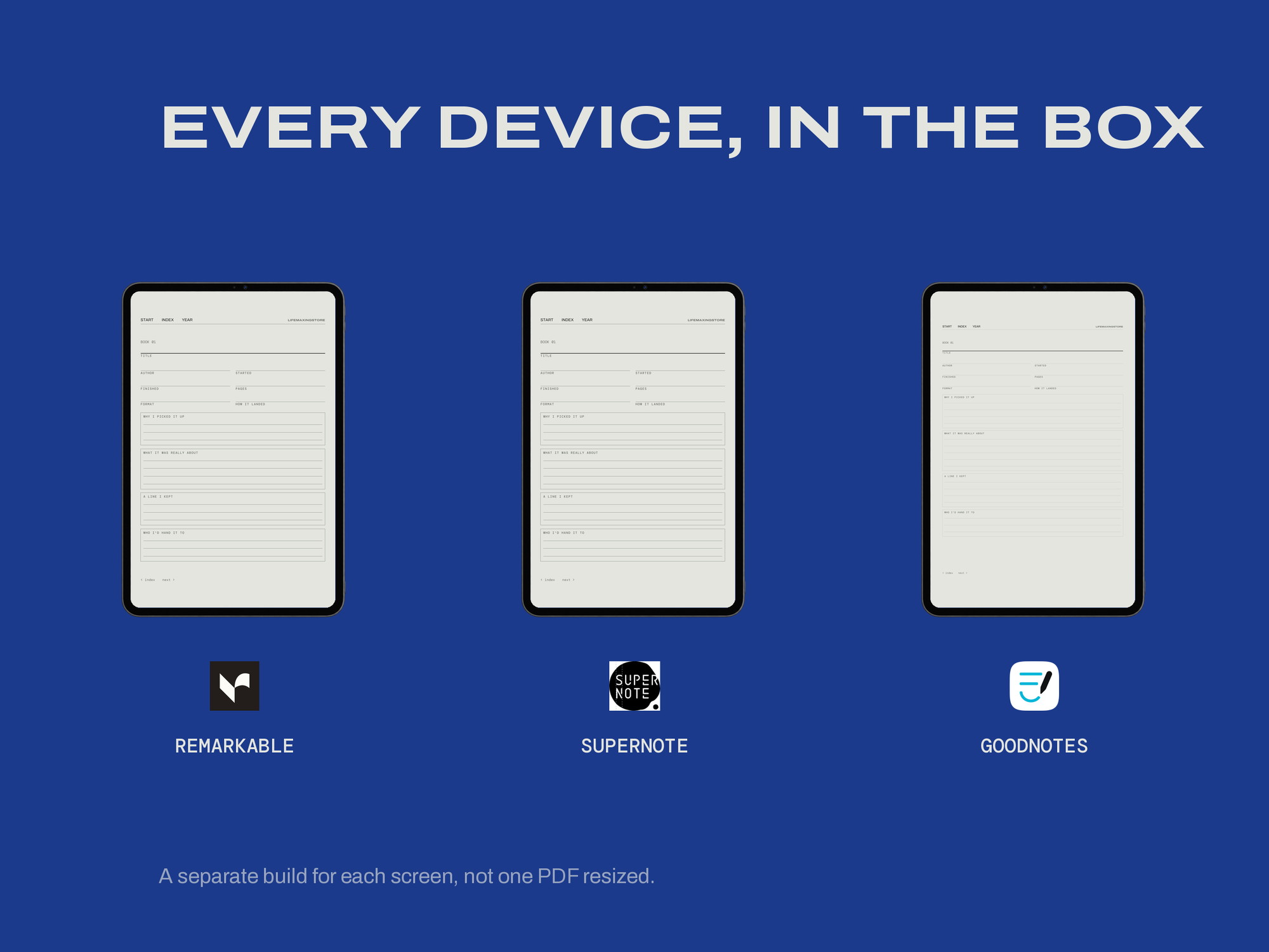 Reading Log — E-ink Edition — ONE PER DEVICE