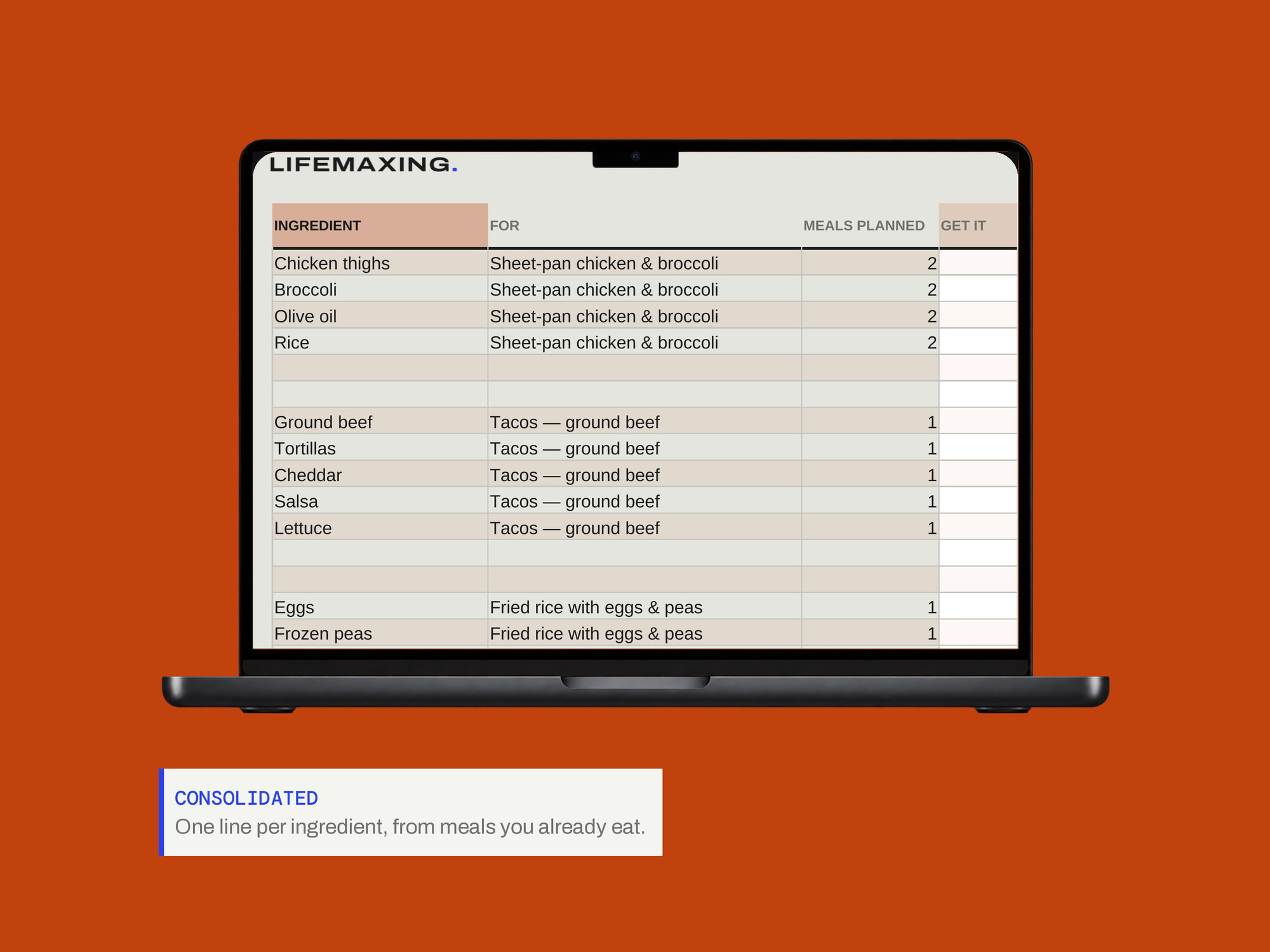 Reverse Meal Planner — CONSOLIDATED