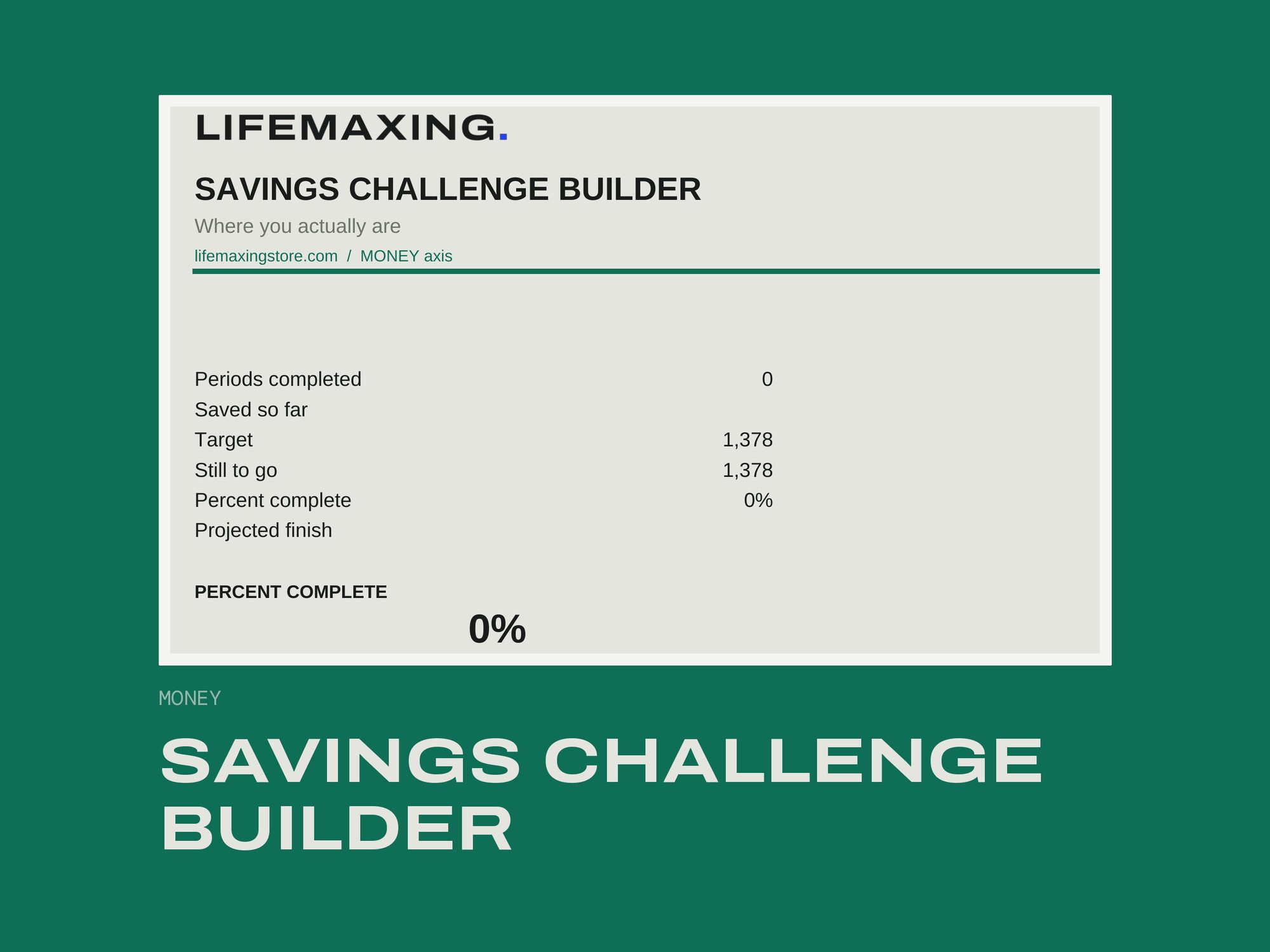 Savings Challenge Builder product photograph