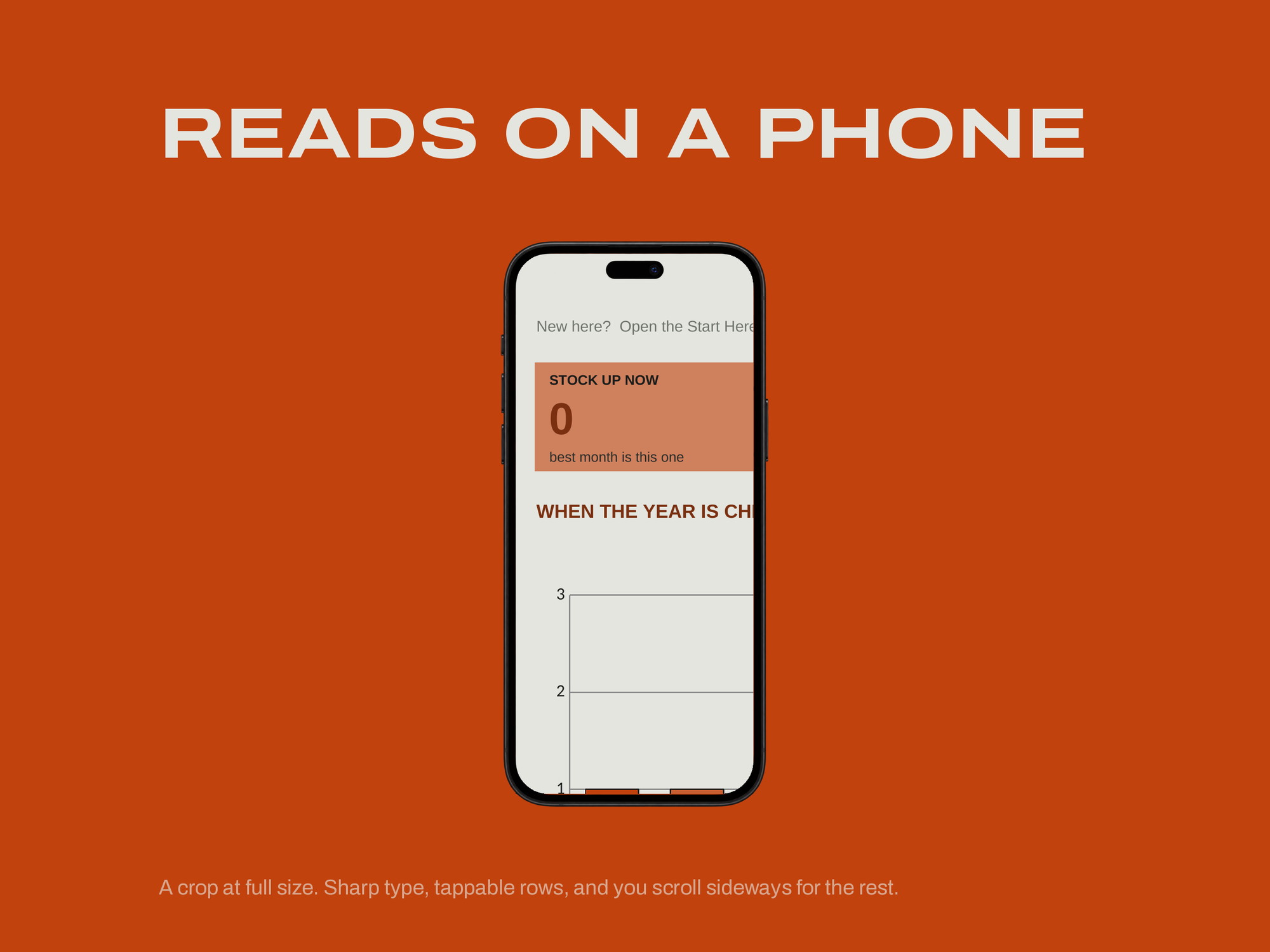 Seasonal Grocery & Sales Calendar — READS ON A PHONE