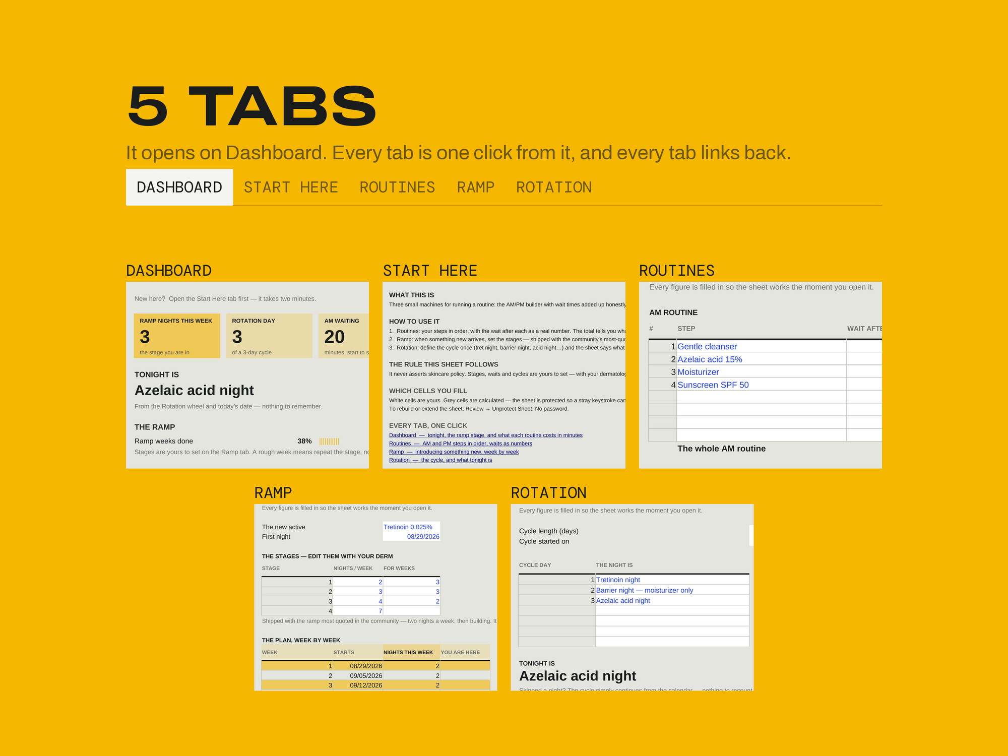 Skincare Routine Builder — EVERY TAB