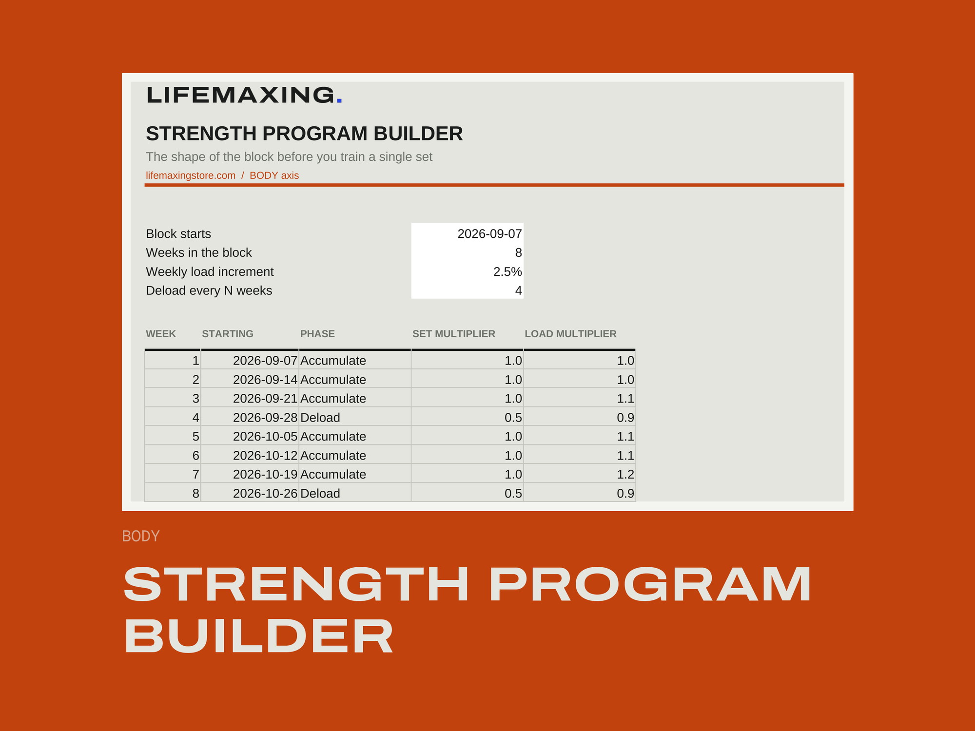Strength Program Builder — COVER