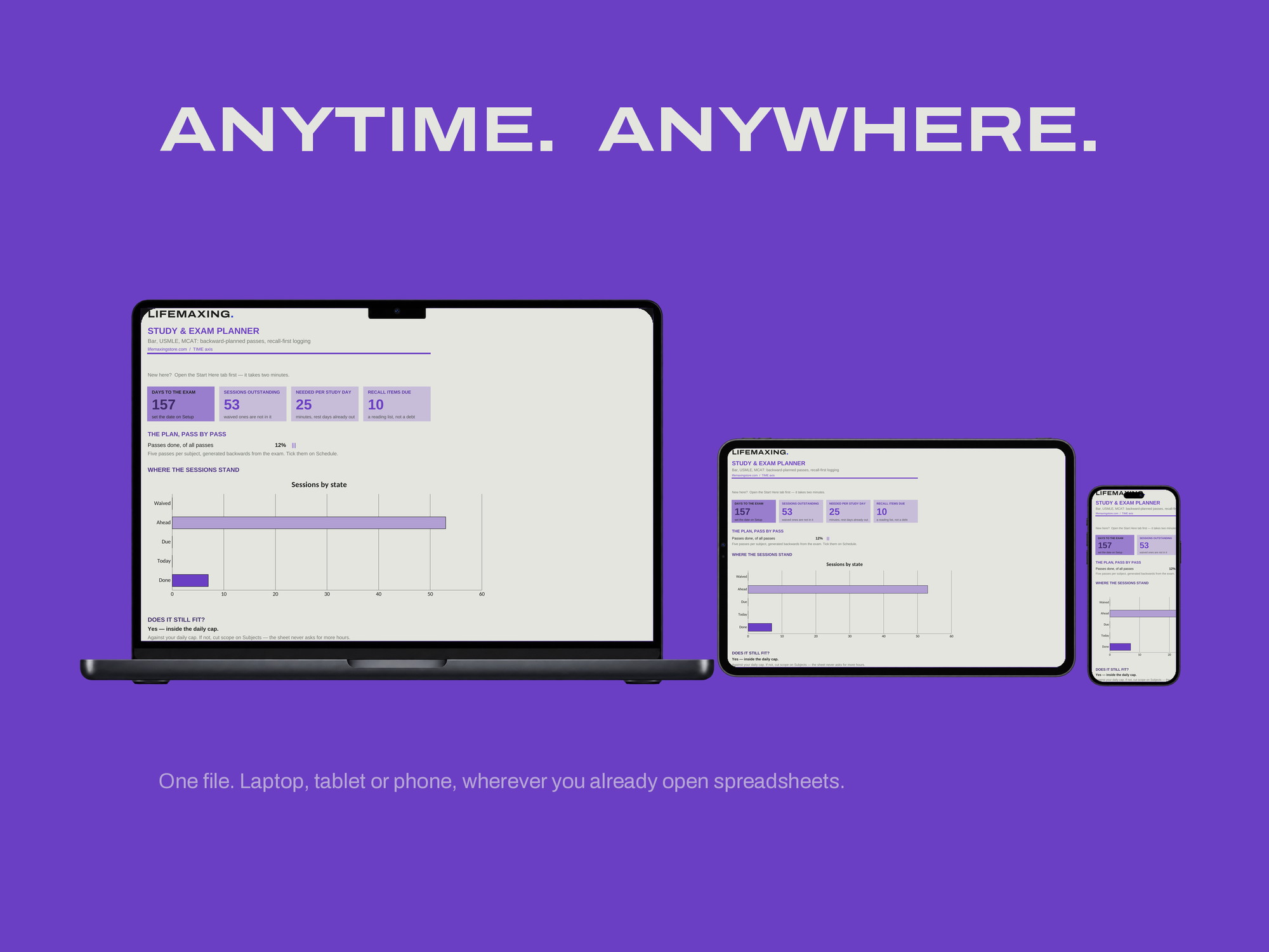 Study & Exam Planner — ADHD Edition — ANYTIME. ANYWHERE.