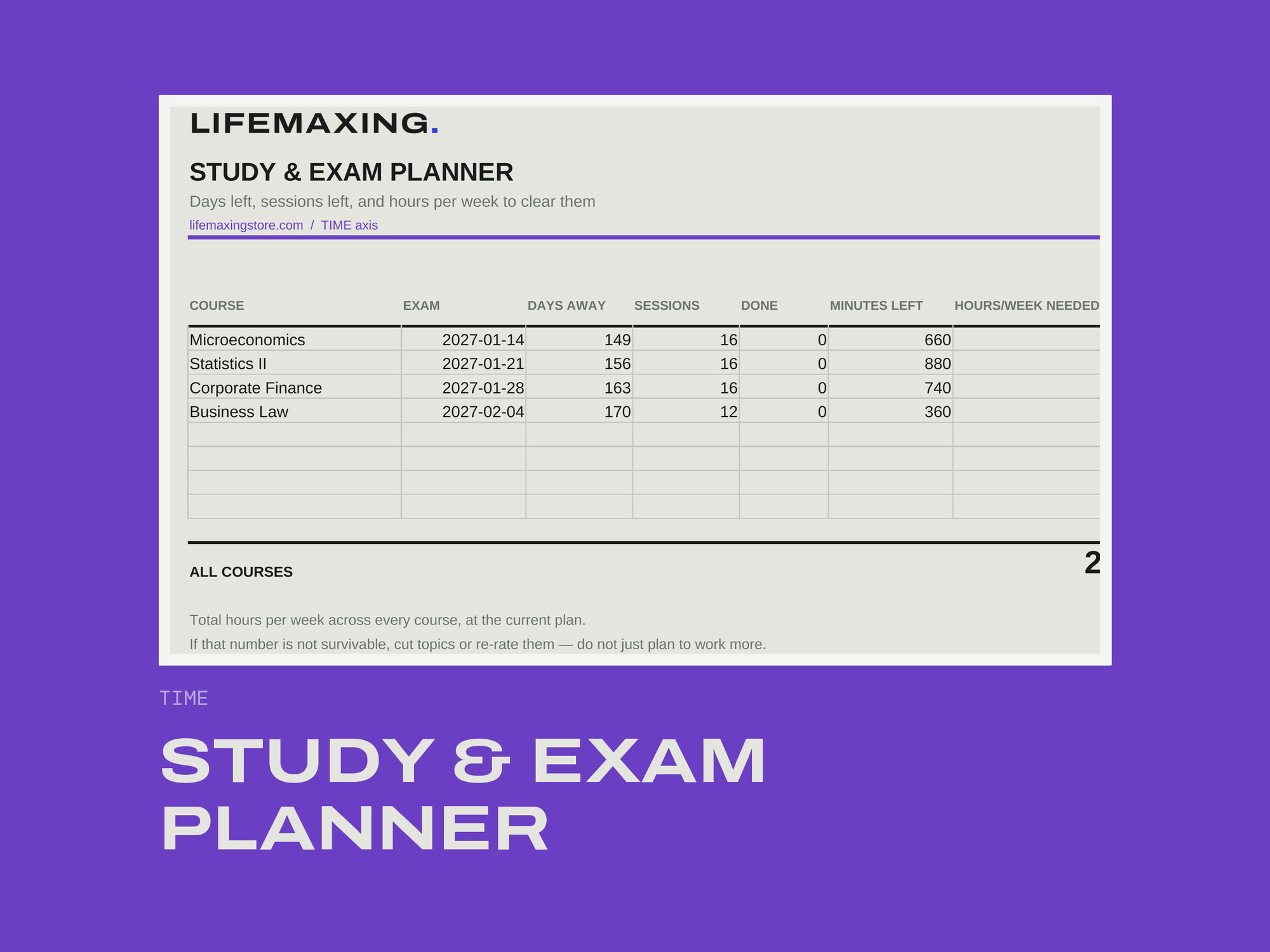 Study & Exam Planner product photograph
