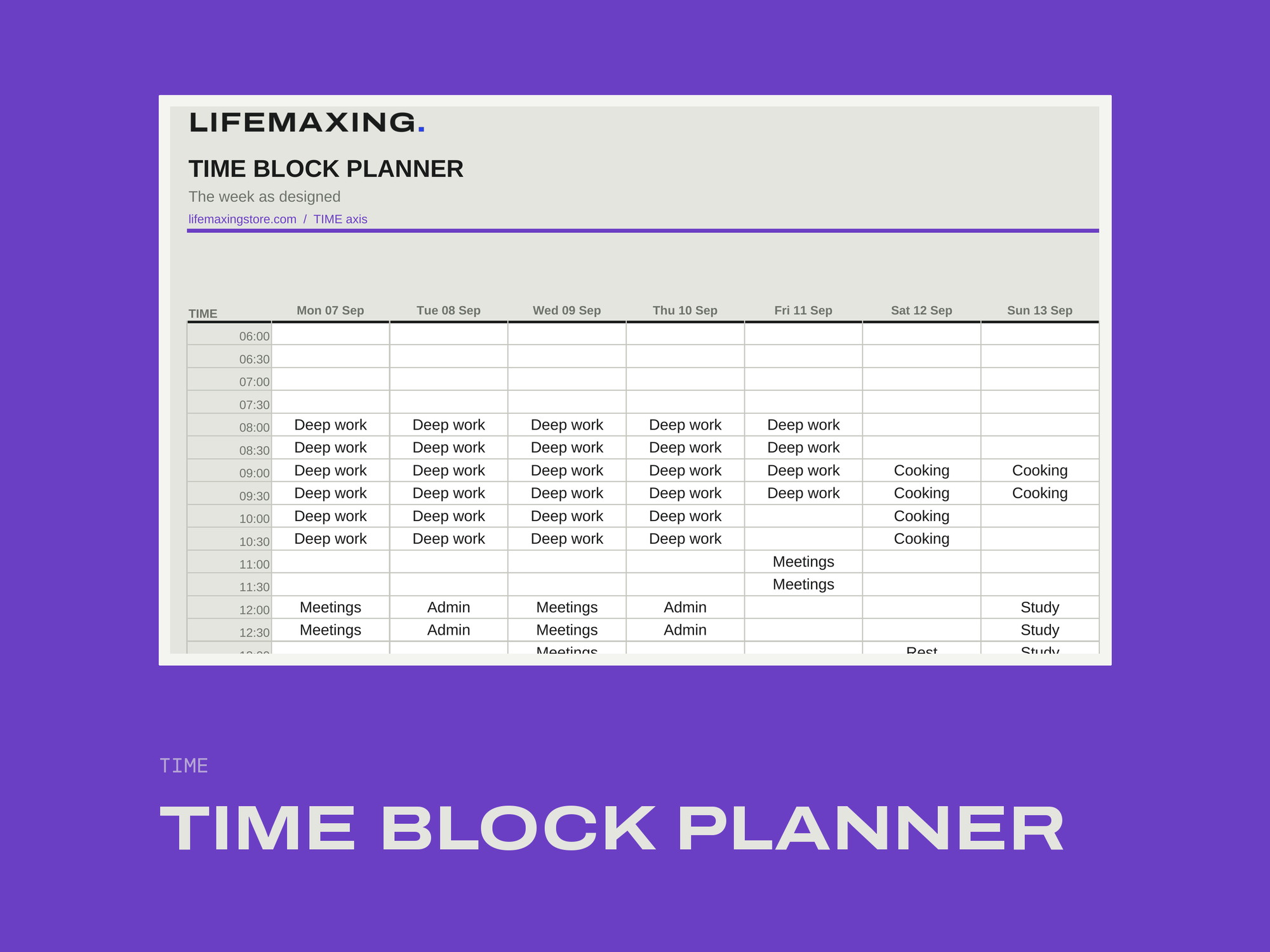 Time Block Planner product photograph