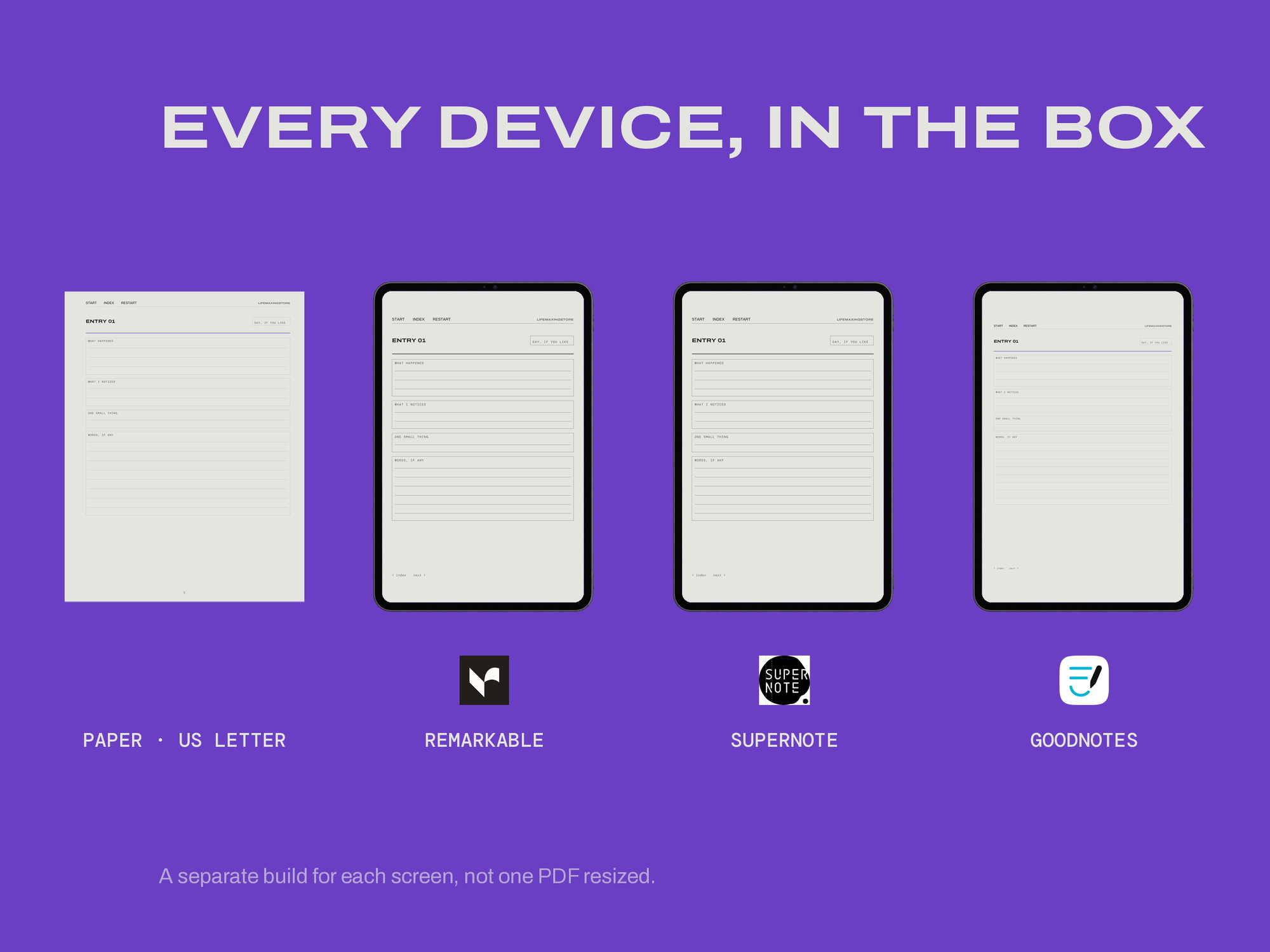 The Undated Log — ONE PER DEVICE